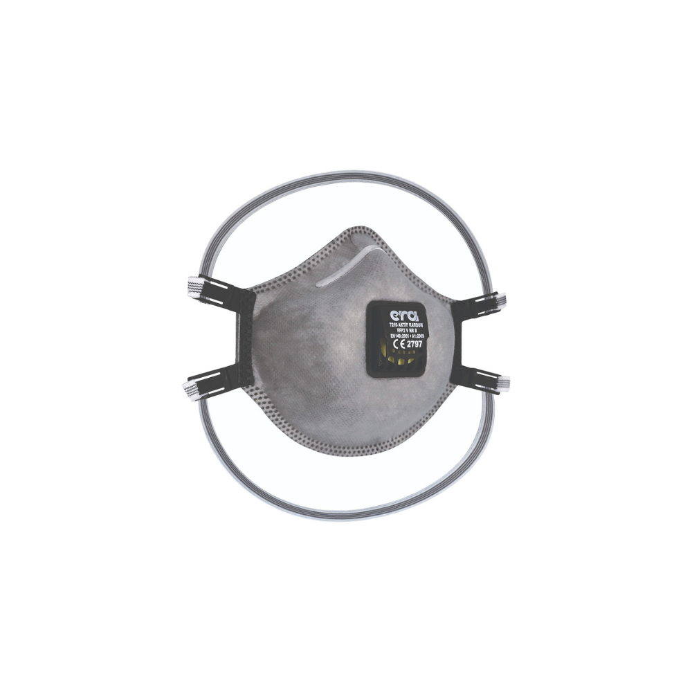 ERA 7210 AC V FFP2 NR D Gri Ventilli Aktif Karbon Serisi Toz Koku ve Virüs Maskesi Uzman Safety