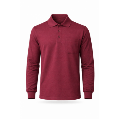 2 İPLİK POLO YAKA SWEAT BORDO