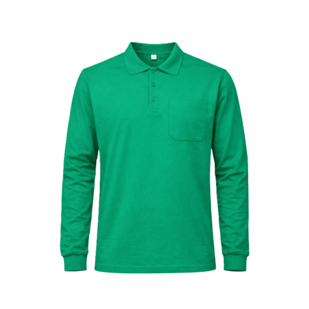 Uzman Safety 2 iplik polo yaka yeşil iş sweatshirti pamuklu dayanıklı logo baskılı