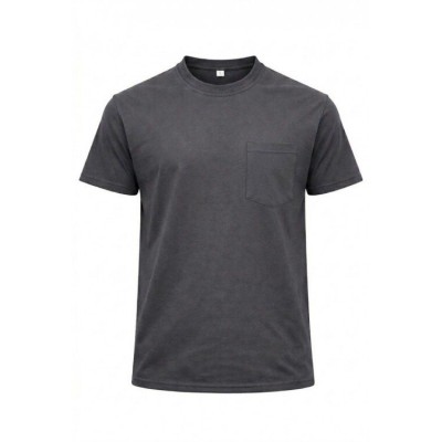 BİSİKLET YAKA CEPLİ T-SHIRT FÜME