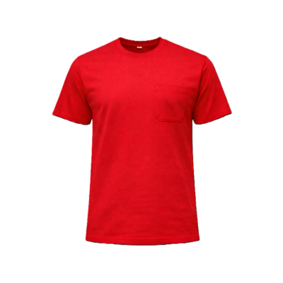 BİSİKLET YAKA CEPLİ T-SHIRT KIRMIZI
