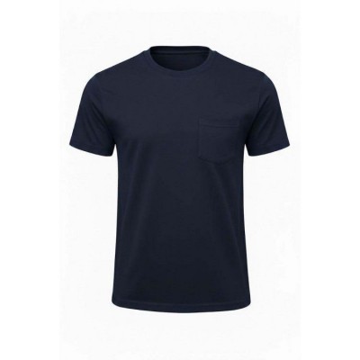 BİSİKLET YAKA CEPLİ T-SHIRT LACİVERT