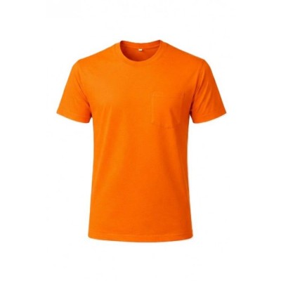 BİSİKLET YAKA CEPLİ T-SHIRT TURUNCU