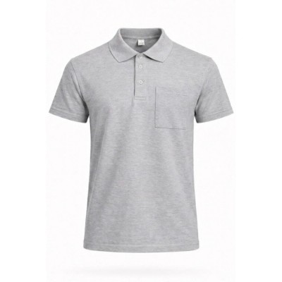 POLO YAKA CEPLİ TİŞÖRT GRİ