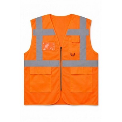 MÜHENDİS TİPİ İKAZ YELEĞİ TURUNCU