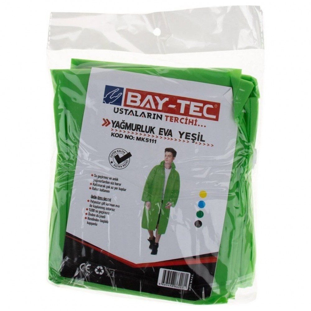 Baytec Tek Kullanımlık Yeşil Yağmurluk - Uzman Safety