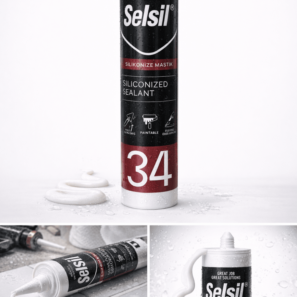Selsil Silikonize Akrilik Mastik 450gr Beyaz - Uzman Safety