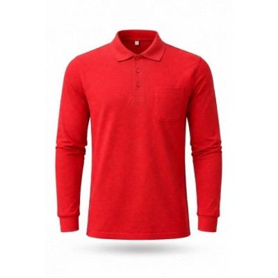2 İPLİK POLO YAKA SWEAT KIRMIZI