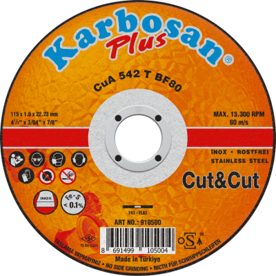 Karbosan Cut Cut Plus İnce İnox (Paslanmaz Çelik) Kesme Diski