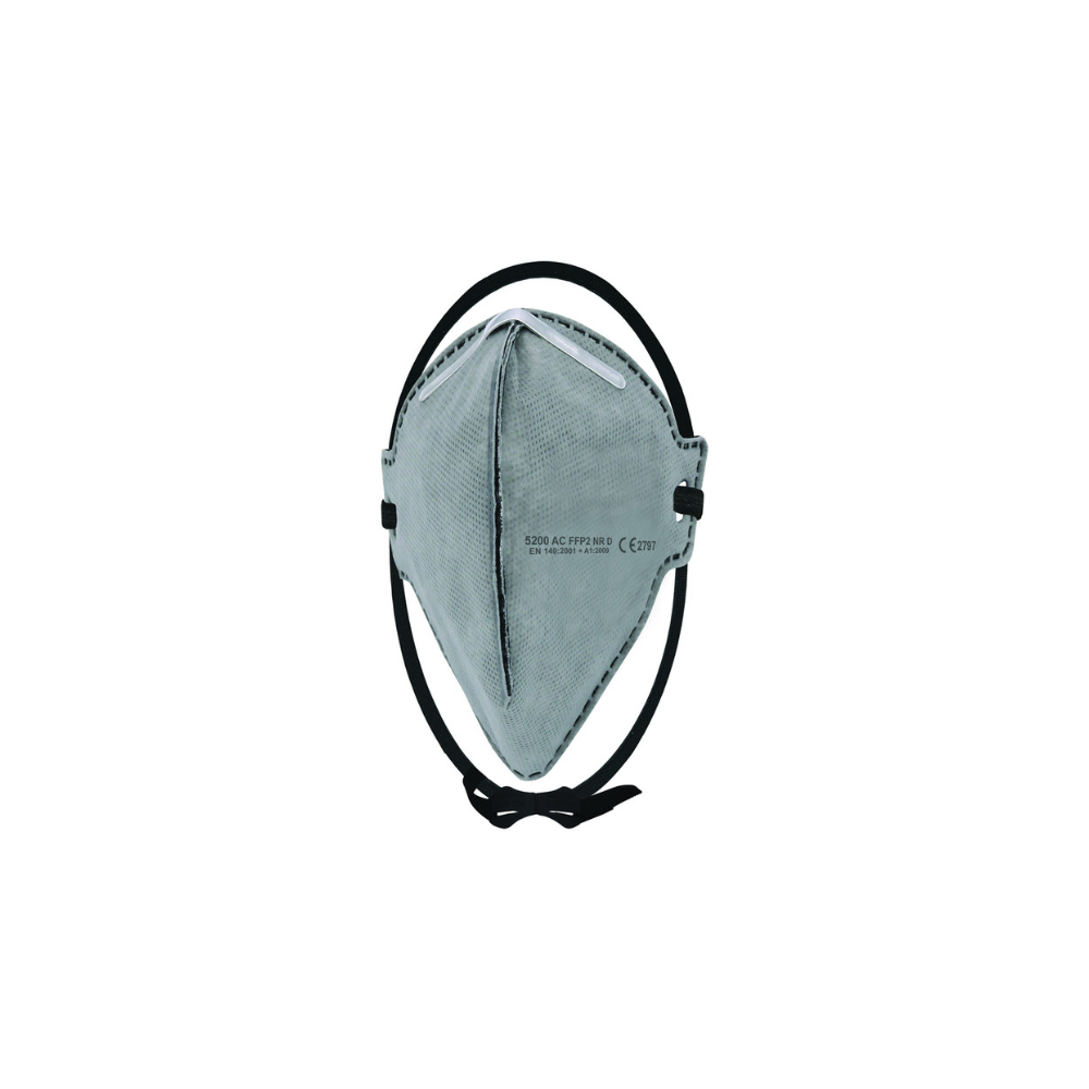ERA 5200 AC FFP2 NR D Gri Aktif Karbon Serisi Toz Koku ve Virüs Maskesi Uzman Safety